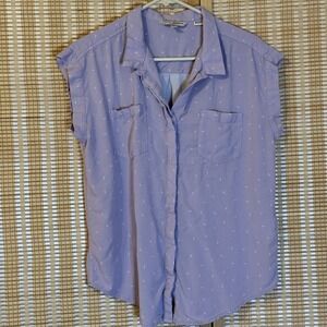 Jachs Girlfriend Womens L Top Sleeveless Lavender Polka dots Western Casual
